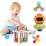 Boxgear BPA Free & Silicone Made Baby Shape Sorter Travel Toys for Boys and Girls – Sensory Toys for Toddlers 1-3 Age – Kids Motor Skills Hand-Eye Coordination