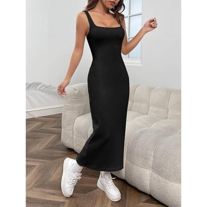 MLDRA Women's Long Dresses Maxi Dress Sleeveless Square Neck for Beach,Prom, Church, Work Going Out 2025 Formal Sundress Summer Black