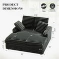 Oversized Chaise Lounge Chair Indoor, Upholstered Sofa Bed with Throw Pillows and Armrests, Sleeper Chair for Living Room, Bedroom