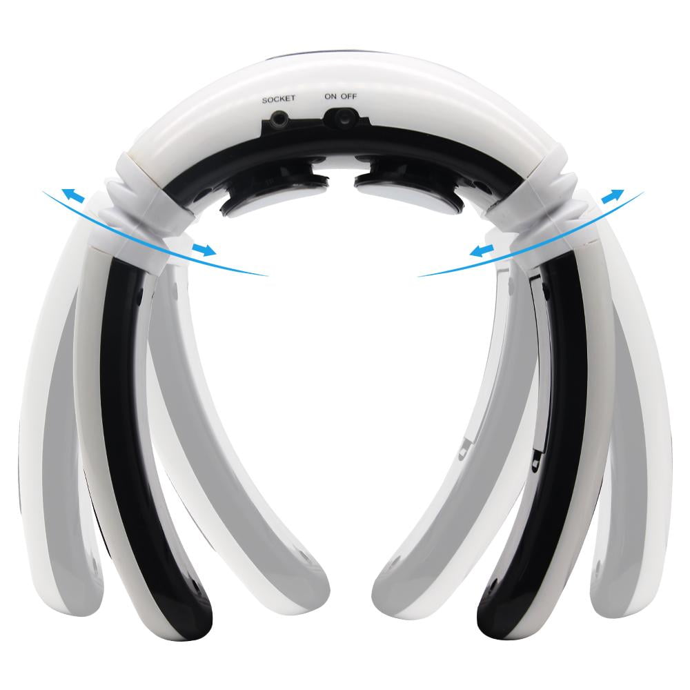 EvoFine 3D Electric Neck Massager - Portable 6 Modes Adjustable 15 Speeds Cordless Deep Tissue Trigger Point Neck Pain Relief Massager with Pulse Pads