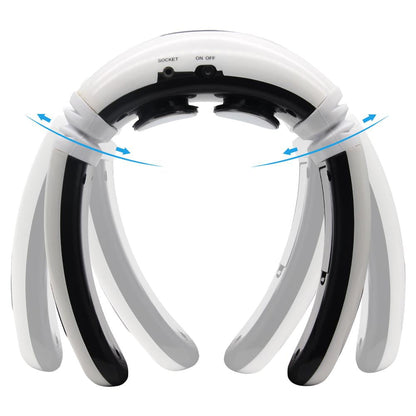 EvoFine 3D Electric Neck Massager - Portable 6 Modes Adjustable 15 Speeds Cordless Deep Tissue Trigger Point Neck Pain Relief Massager with Pulse Pads