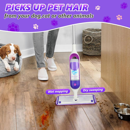 6-Pack Reusable Microfiber Mop Pads for PowerMop – Machine Washable Wet Mop Refills for Hardwood Floors – Fits 13”–15” Spray Mops