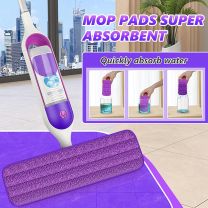 6-Pack Reusable Microfiber Mop Pads for PowerMop – Machine Washable Wet Mop Refills for Hardwood Floors – Fits 13”–15” Spray Mops