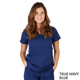 M&M SCRUBS -Super Soft Medical Scrub Top Premium Womans Junior Fit 3 Pocket Mock Wrap Top