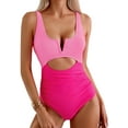 SOMER Women's One Piece Swimsuit Tummy Control Bathing Suits Cutout High Waisted Wrap Tie Back 1 Piece Swimwear