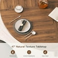 Gelloan 47" Round Dining Table for 4-6 Persons, Modern Farmhouse Wooden Kitchen Table for Dining Room Kitchen,Brown (Only Table)