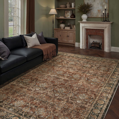 WIPONKEN 5x7 Area Rugs for Living Room Bedroom Dining Room Office Farmhouse, Machine Washable Non Slip Vintange Persia Rug