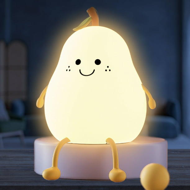 Boxgear Kids Night Light – Baby Pear Night Light for Nursery Decor, Kids Bedroom Color-Changing Silicone Nursery Lamp – Dimmable Battery Powered Pear Lamp