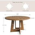 Gelloan 47" Round Dining Table for 4-6 Persons, Modern Farmhouse Wooden Kitchen Table for Dining Room Kitchen,Brown (Only Table)