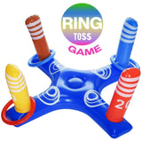 Petal Inflatable Pool Ring Toss Games Toys, Swimming Pool Floating Ring with 4Pcs Rings, Swimming Pool Games for Kids Adults Summer Pool Party