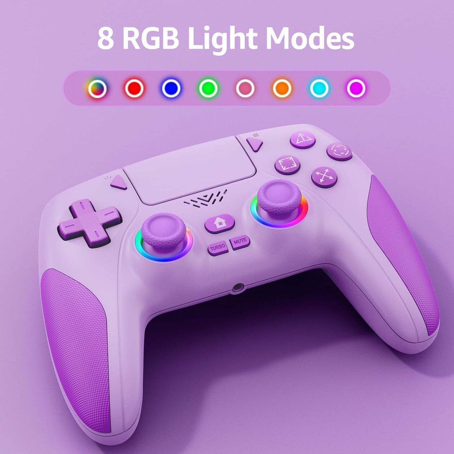Wireless RGB Controller Compatible with P5/P5 Pro/P5 Slim with Dual Vibration & Six-Axis Sensor
