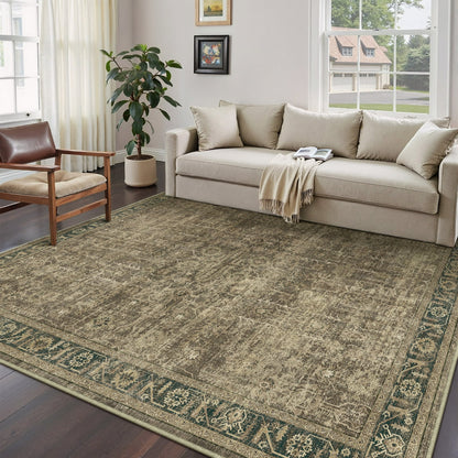 WIPONKEN 8x10 Area Rugs for Living Room Bedroom Dining Room Office Farmhouse, Machine Washable Non Slip Vintange Persia Rug