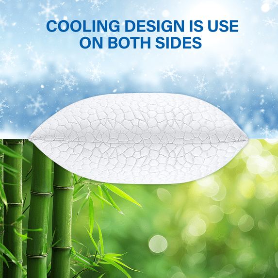 Strlinen Cooling Pillow Queen Size – Shredded Gel Memory Foam Pillow, Adjustable Support for Side, Back & Stomach Sleepers