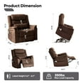 Bestier Oversize Massage Lift Recliner with Heat and Vibration, Power Lift Recliner Chair for Living Room, Side Pockets, Comfy Padded & Overstuffed Soft Fabric, 350lbs, Brown