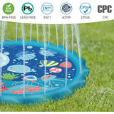 Intera Sprinkler for Kids, Splash Pad, Wading Pool and Kiddie Pool, Summer Outdoor Water Play Mat for for Boys Girls Fun Sprinkler Pool Sprinkler Toy Inflatable Spray Pad (Blue)