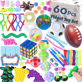 Boxgear Fidget Toys for Kids – 60pcs Fidgets Toys Kit for Girls and Boys - Sensory Toys for Focus and Concentration - Fidget Toys Kids for Goodie Bags, Classroom Prizes – Colorful Design