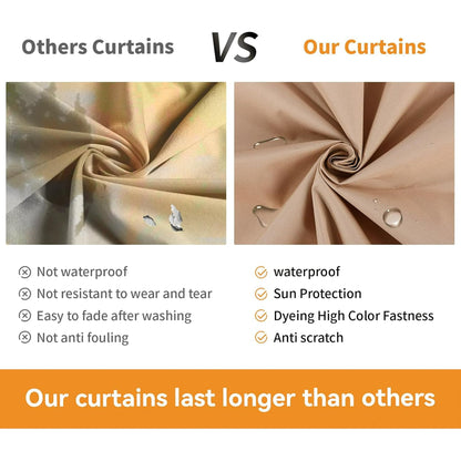 FONA Gazebo Curtain Replacement Universal 4-Panel Sidewalls 10' x 12', Outdoor Gazebo Privacy Curtains with Zipper, Replacement for Outdoor, Patio Canopy, Garden and Backyard