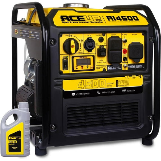 Aceup Energy 4500 Watt Open Frame Inverter Generator, Gas Generator 223CC RV-Ready, 4000W Generator EPA Compliant
