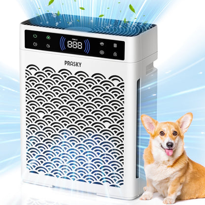 PRASKY Air Purifier for Home Large Room up to 2250 Sq ft, Remove Smoke Dust Allergies