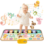 FRESHE Baby Music Mat, Baby Musical Keyboard Playmat with 8 Musices & 5 Animal Sounds, Touch Playmat Piano Music Mat, Educational Musical Toy for months 18+