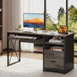 Bestier 47 inch Computer Desk with Storage File Drawer & Keyboard Tray, Home Office Writing Desk Work Study Table for Small Space, Wash Gray