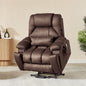 Bestier Power Lift Recliner Chairs with Heat & Massage Side Pockets, Extra Wide Recliner Chair for Bed Room and living Room, 400lbs, 170° Adjustable, Brown
