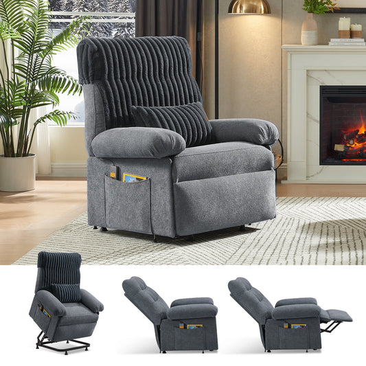 Bestier Power Lift Recliner Chair for Elderly Small Recliners for Living Room with Side Pocket,Dark Grey