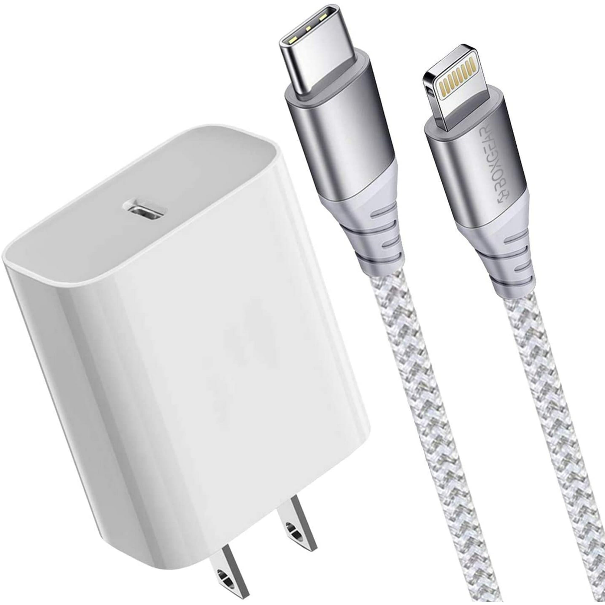 BoxGear iPhone Fast Charger Apple MFI Certified 18W PD Type C Wall Charger with 10ft. Charging Cable for iPhone 13/13 Pro Max/12/12 Mini/12 Pro/12 Pro Max/11/11 Pro/ 11/XS Max/XR/X, iPad, Air Pods Pro
