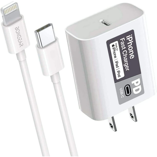 Boxgear Fast Charger, 20W PD Type C Wall Charger with 3.3ft Charging Cable Compatible with iPhone