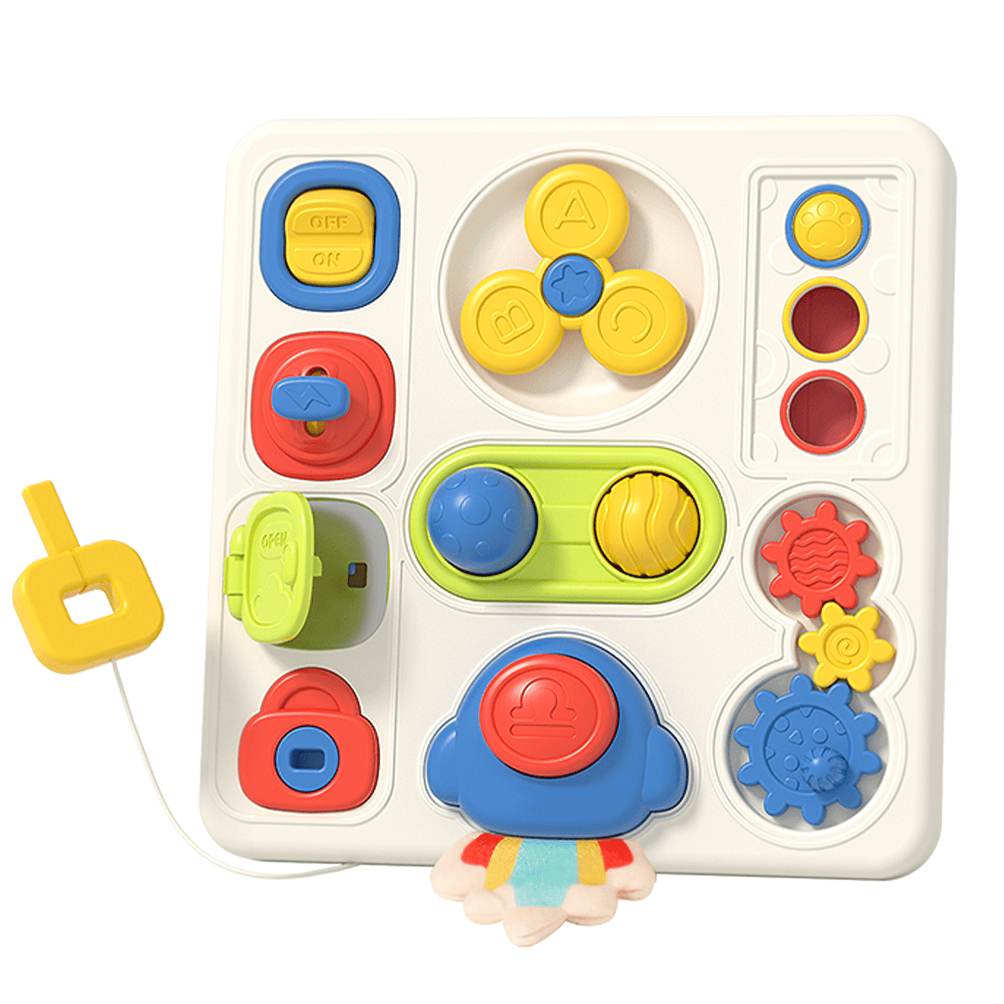 Busy Board for 1 Year Old, Toddler Toys Busy Board with Light & Music, Educational Toys for Learning Fine Motor Skills, Sensory Toy for Toddlers 1-3 Years Old