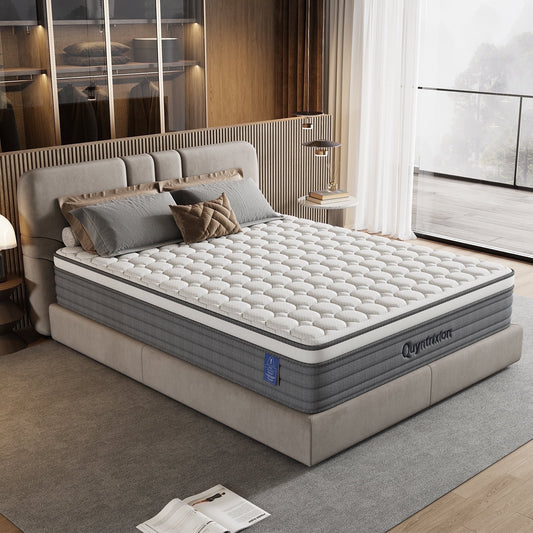 Dranite 12" Full, Gel Infused Memory Foam and Pocket Spring Hybrid Mattress in a Box, Adult