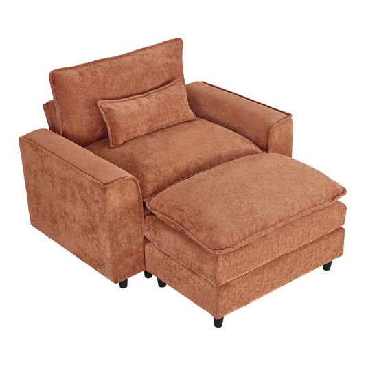 Dranite Modern Single Sofa Armchair for Living Room, Bedroom, White