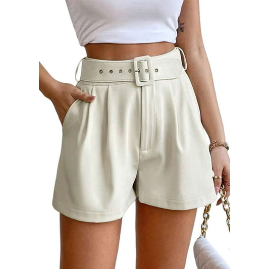 SOMER Womens Shorts Casual High Waist Dressy Shorts Summer Loose Wide Leg Shorts with Belt