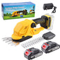 Cordless Hedge Trimmer, 2 in 1 Handheld Electric Grass Trimmer, 2x21V 2.0Ah Li-Ion Batteries and Charger for Shrubs Garden Lawn and Trimming