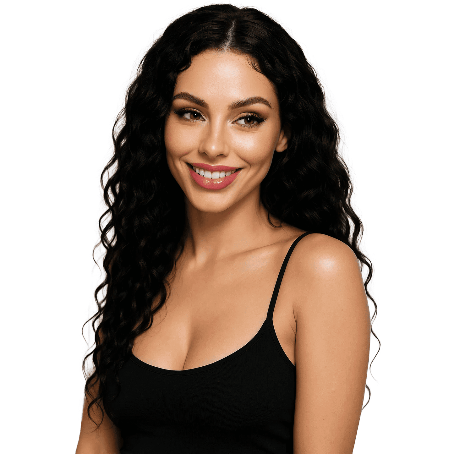 Deep Wave Lace Front Wigs Human Hair 13x4, Raw Human Hair, All-Day Comfort Glueless Pre-Plucked Hairline with Baby Hair, for Women, 200 Density, Natural Color 26 Inch