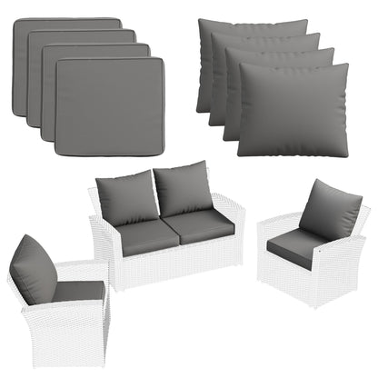 MRUAKA Outdoor Cushions for Patio Furniture, 4'' Replacement Cushions, Set of 4 Water-Resistant Outdoor Sectional Cushions for Sofa Couch Chair (Grey)