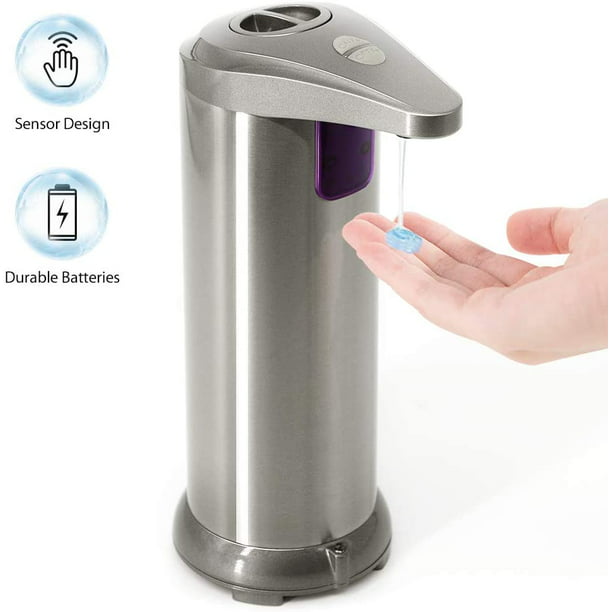 Electric Soap Dispenser, Newest Infrared Automatic Soap Dispenser, Stainless Steel Touchless Auto Hand Soap Dispenser with Waterproof Base for Bathroom Kitchen Hotel Restaurant