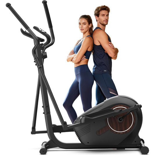 Elliptical Machine, Elliptical Exercise Machine with 16-Level Resistance&Hyper-Quiet Magnetic Driving System, Elliptical Machine for Home with LCD Monitor&15.5IN Stride, 350LBS Weight Capacity