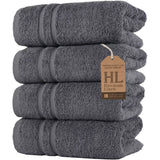 Hawmam Linen Hand Towels for Bathroom, Set of 4, 16x29 Inch, Premium Turkish Cotton, Highly Absorbent Hotel Collection, Blissful Luxury Spa Feel