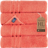 Hawmam Linen Bath Towels 4 Pack 27 x 54 Inches 100% Turkish Cotton Soft Lightweight and Highly Absorbent Quick Drying Towels