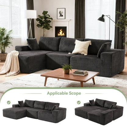 Gelloan 113" Modular Sectional Sofa, Cloud Sectional Couch with Deep Seat, Modern Modular L-Shape Sofa Couch with Chaise,Upholstered Couches for Living Room Bedroom,Dark Gray,Left Facing Chaise