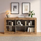Gelloan 63-Inch Long Sofa Console Table, Rustic Wood Entryway Table with 6 Storage Cubes for Living Room, Hallway, Behind Couch,Brown