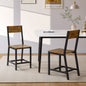 Gelloan Dining Chair Set of 2, Rustic Wood Chairs with Metal Steel Frame, Comfortable Seat, Modern Farmhouse Chair for Kitchen, Bedroom, Living Room,Rustic Brown