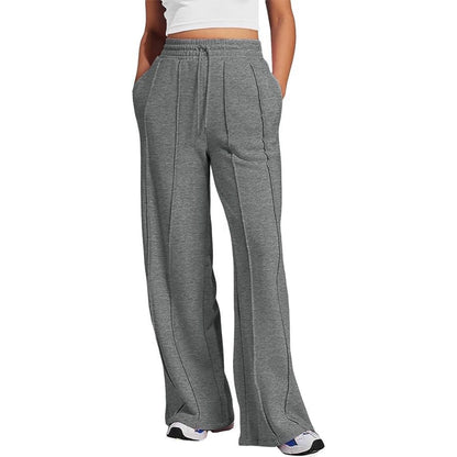 SOMER Yoga Sweatpants High Waisted for Women Elastic Elevated Seams Wide Leg Drawstring Loose Joggers Long Pants with Pockets