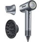 Ionic Hair Dryer, OEIKPFN High Speed Blow Dryer with Diffuser & 110,000 RPM Brushless Motor for Fast Drying, Gray