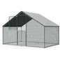 Gelloan Large Metal Chicken Coop with Waterproof and Anti-Ultraviolet Cover, Walk-in Poultry Cage Chicken Run Pen Dog Kennel Duck House,Silver