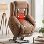 Gelloan Power Lift Chair Recliner for Elderly with Vibration Massage and Lumbar Heating Electric Oversized Single Sofa for Living Room,Brown