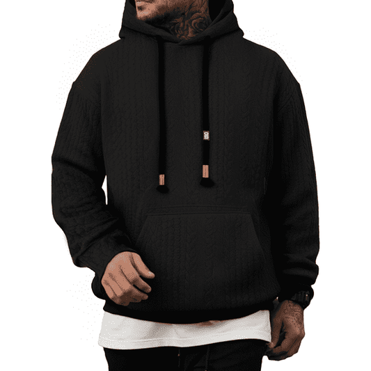 Men's Hoodies Pullover Sweatshirt Lightweight Winter Warm Long Sleeve Coat Hoodie Fashion Black