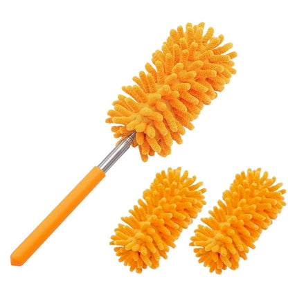 CRFYSC Microfiber Duster with Extension Pole and 3-pack Replaceable Heads, Furniture duster for Home, Car & Furniture Cleaning