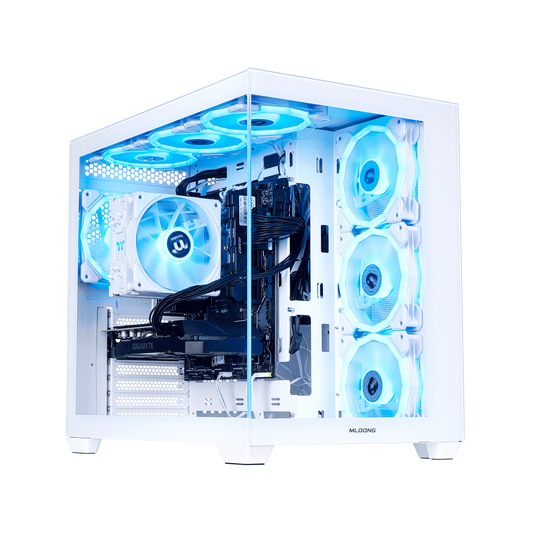 Mloong Gaming PC Desktop AMD Ryzen 5 5500 GeForce RTX 5060 1TB SSD 16GB RAM 650W Win11 WIFI White